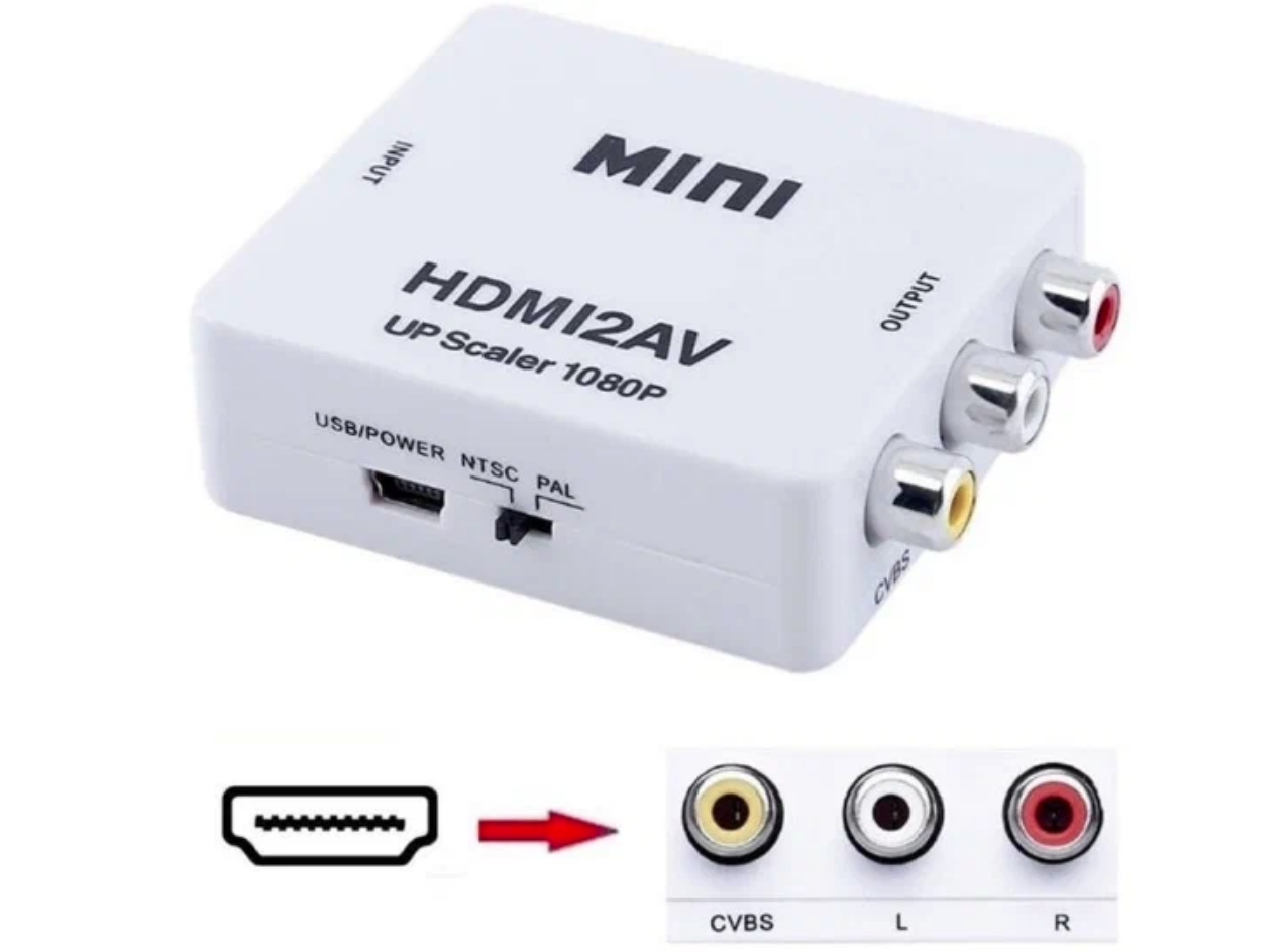 Переходник (модулятор) HDMI (вход)- 3 RCA (выход)