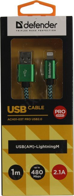 Кабель Lightning USB 2.0 1м Defender ACH01-03T PRO витой синий - фото №16