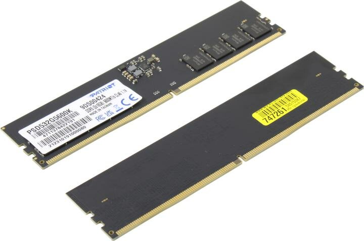 Оперативная память Patriot Signature DDR5 - 2x 16Gb, 5600 МГц, DIMM, CL46 (psd532g5600k) - фото №6