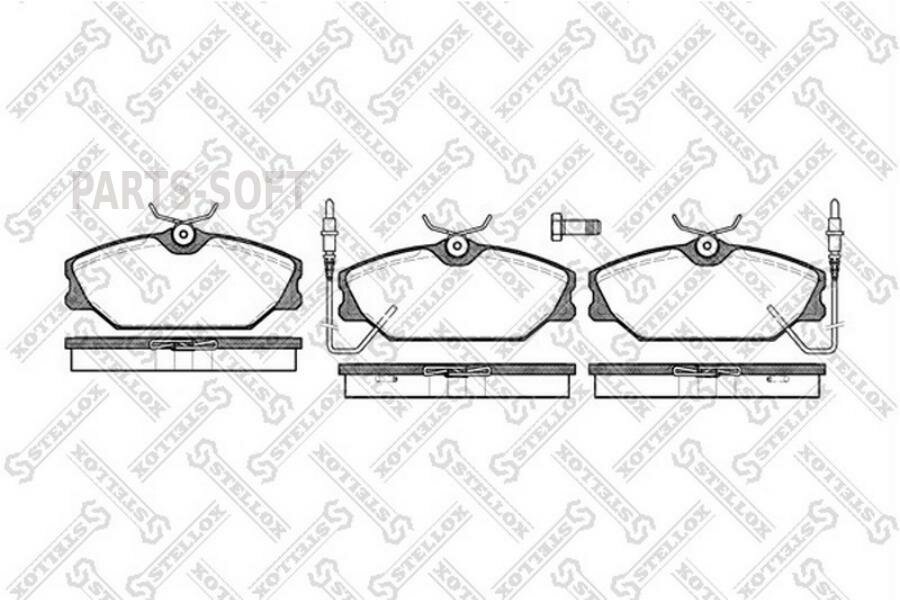 STELLOX 219002BSX 219 002B-SX_колодки дисковые п! с антискр. пл.\ Renault Laguna 1.8/2.0/2.2D 93-98 с датчиком износа