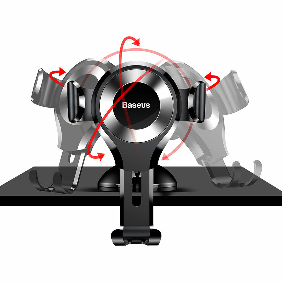 Держатель автомобильный Baseus Osculum Type Gravity Car Mount Black-Silver SUYL-XP0S - фото №3