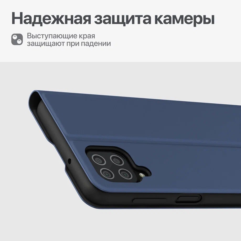 Чехол-книжка для Samsung Galaxy A12 / Самсунг Галакси А12 подставка, синий