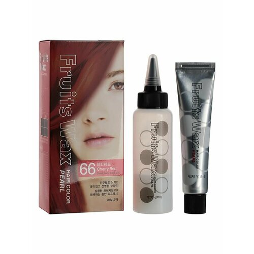 Краска для волос на фруктовой основе Fruits Wax Pearl Hair Color #66 60мл*60гр, WELCOS