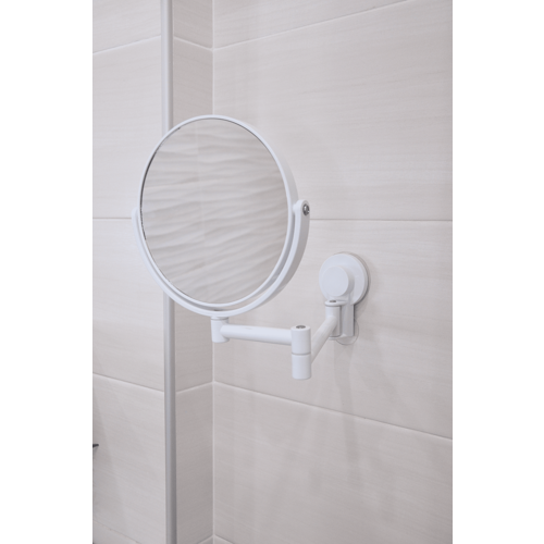 Зеркало косметическое для ванной выдвижное двустороннее на присоске STRONG WALL Шведский Дом SWED HOUSE 1549₽