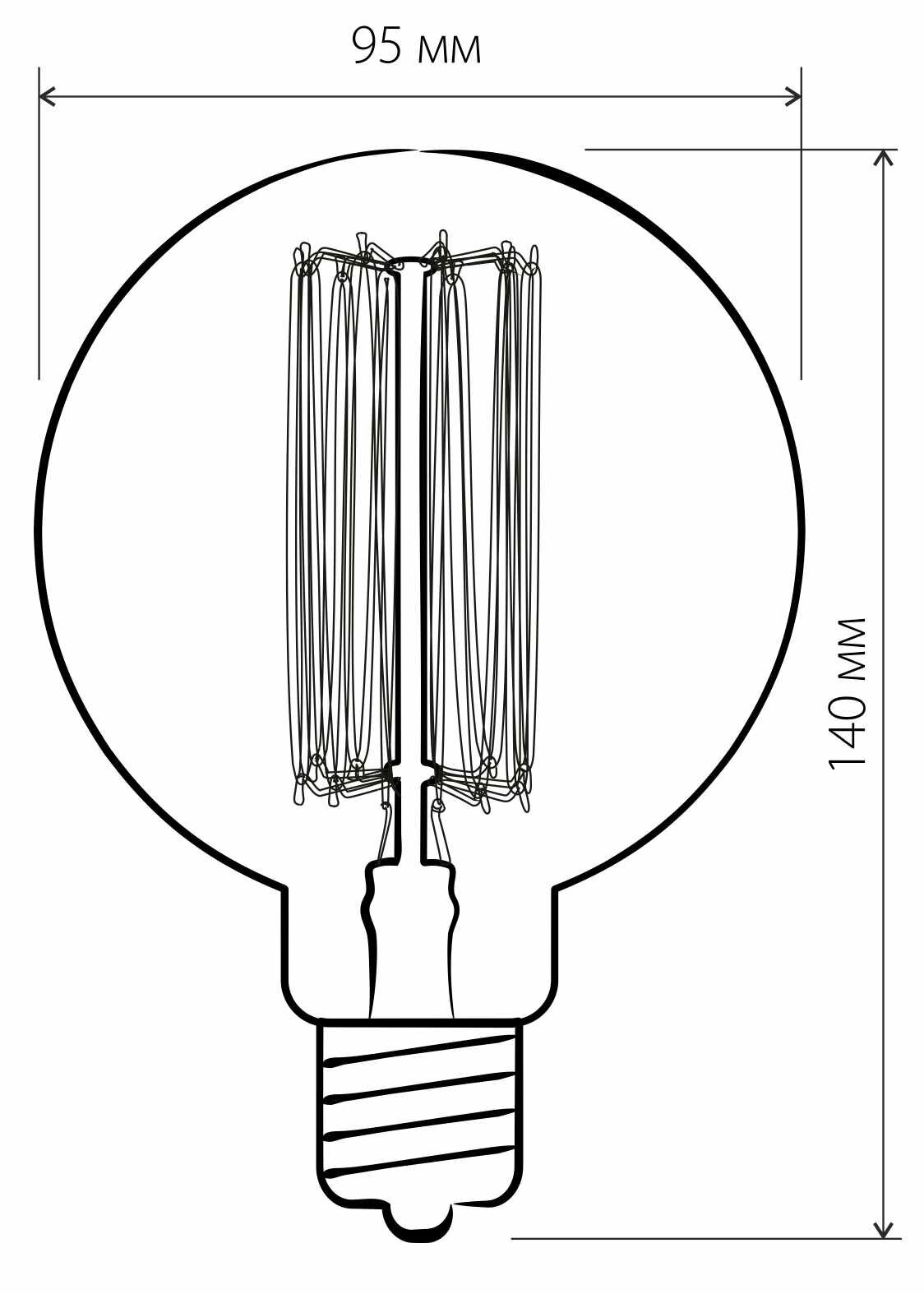 Лампа филаментная Elektrostandard «Эдисон G95» E27 230 В 60 Вт шар прозрачный с золотистым напылением, тёплый белый свет