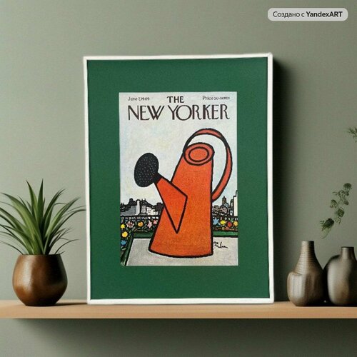 Постер из оригинальной обложки журнала The New Yorker из 1969 года в раме.
