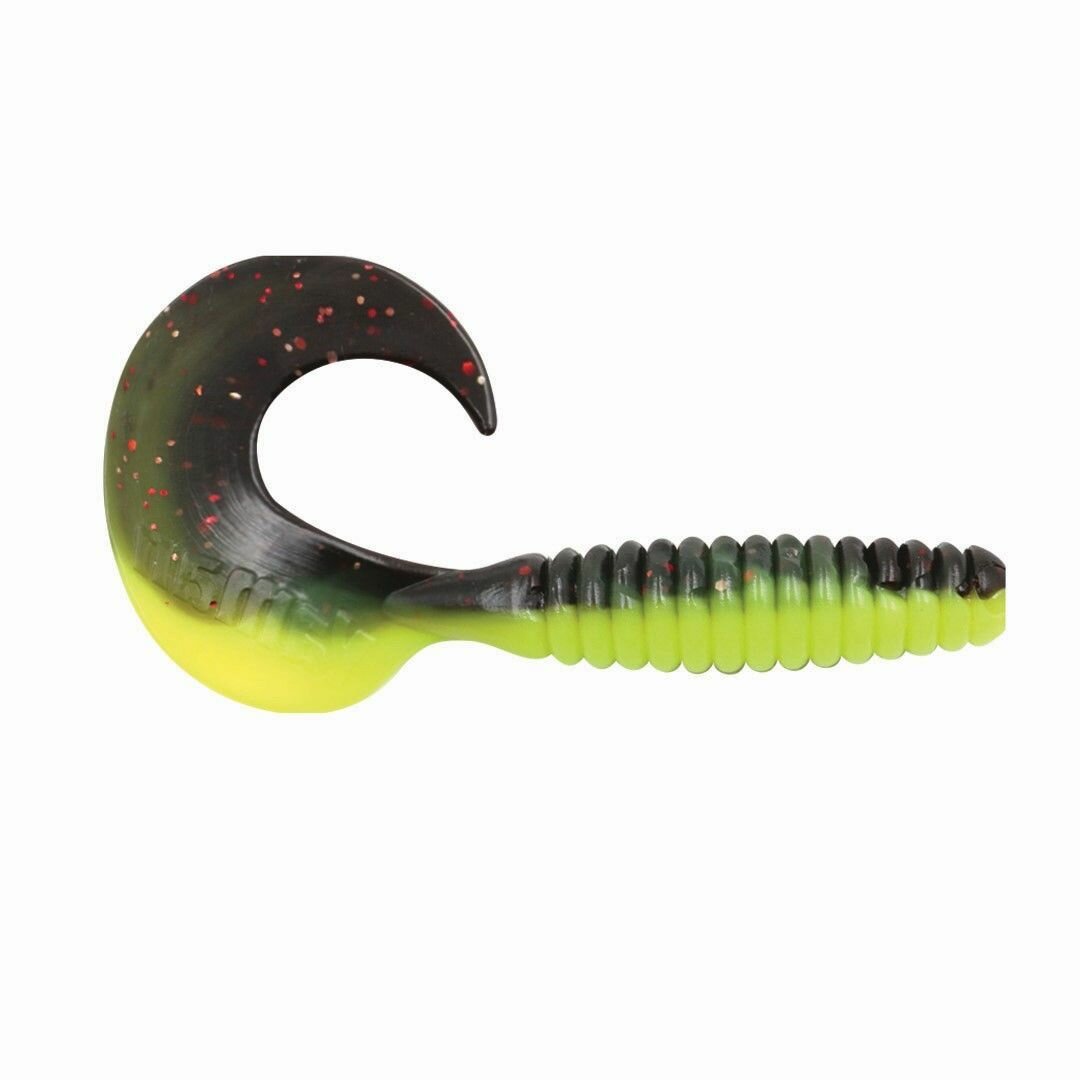 Силиконовая приманка для рыбалки Твистер YAMAN PRO Spiral, р.4 inch (10,1 см.), цвет #32 - Black Red Flake/Chartreuse (уп. 5 шт)