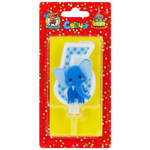 Свеча для торта Слоник Цифра 5 С-8329 330₽