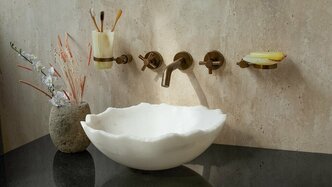 Мраморная раковина для ванной Sheerdecor Flores 966426112 из белого натурального камня