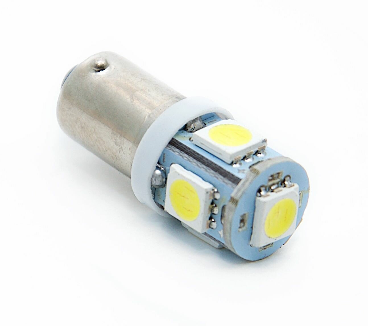 Светодиодная лампа T4W PROsvet 12vT8 5SMD цок. 6000K холодный белый свет 2 шт в габаритные огни /подсветку салона / багажника / в щиток приборов