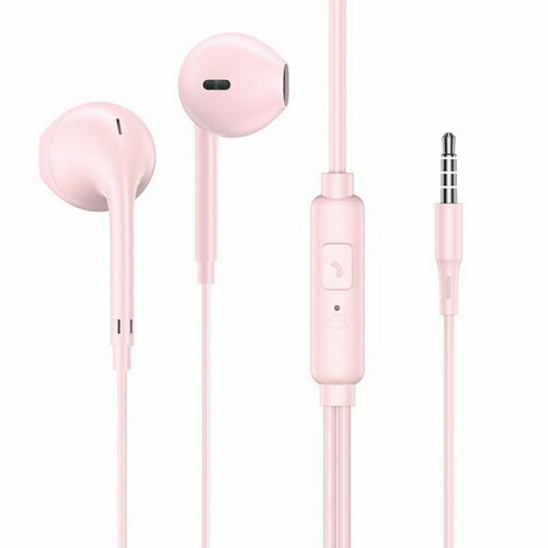 Наушники U19 проводные вкладыши 1 м Jack 35 мм розовые 273₽