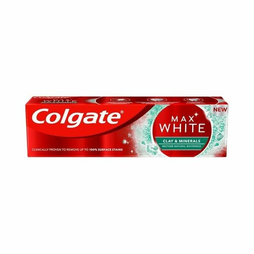 Зубная паста Colgate Max White Clay&Minerals отбеливающая 75 мл (из Финляндии)