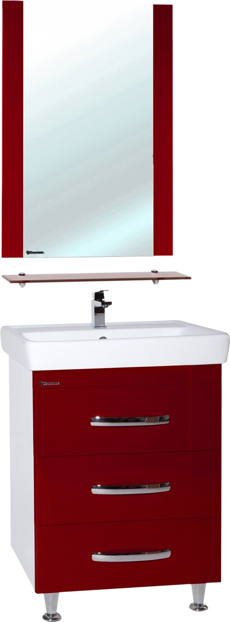 фото Мебель для ванной Bellezza Рокко 50 напольная, красная