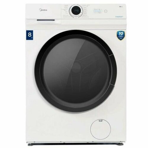 Стиральная машина Midea Lunar MF100W80BSW-RU класс энергоэффективности A загрузка 8 кг 15 программ стирка с паром инверторный двигатель скорость отжима 1400 обмин белый 3499900₽