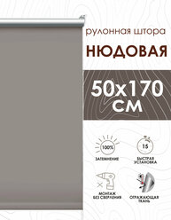 Рулонные шторы блэкаут отражающий 50х170 см, нюдовый