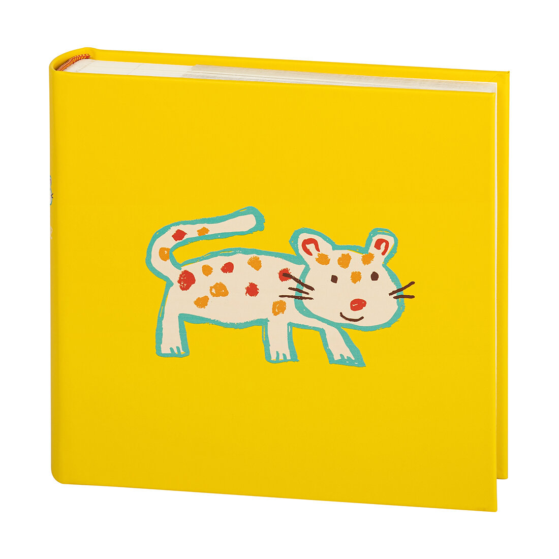 Фотоальбом, альбом для фотографий 10х15, 200 фото, в кейсе, леопард, детский рисунок, желтый GF 6290