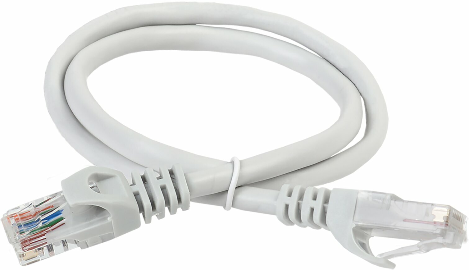 Кабель Патч-корд ITK вилка RJ-45, вилка RJ-45, кат.5е, ПВХ, 0.5м, серый [pc01-c5eu-05m-g] - фото №3