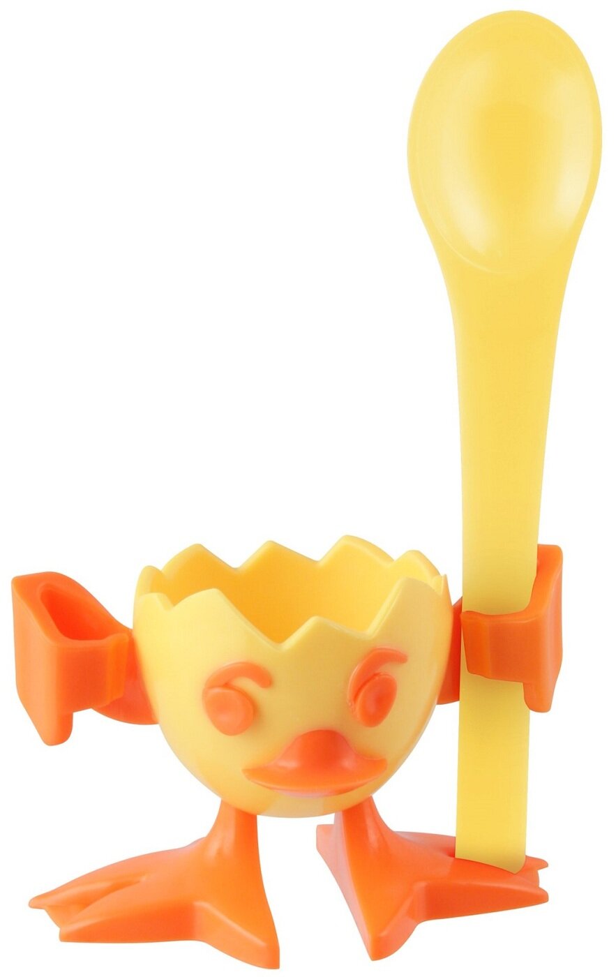 Подставка для яйца с ложкой FACKELMANN Цыпленок, 7,5 см, подставка для яиц на завтрак