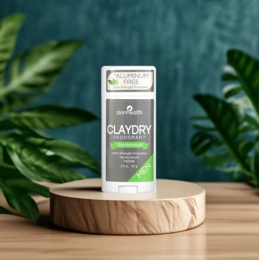 Глиняный дезодорант стик Zion Health ClayDry Deodorant Сандал, 80 гр