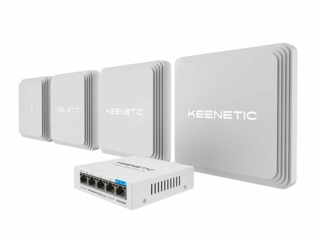 Маршрутизатор Keenetic Комплект Voyager Pro 4-Pack + PoE+ switch 5 bundle