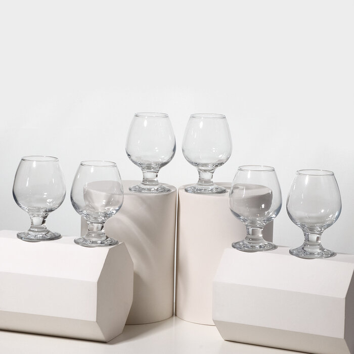 фото Набор стеклянных бокалов для коньяка Bistro, 265 мл, 6 шт