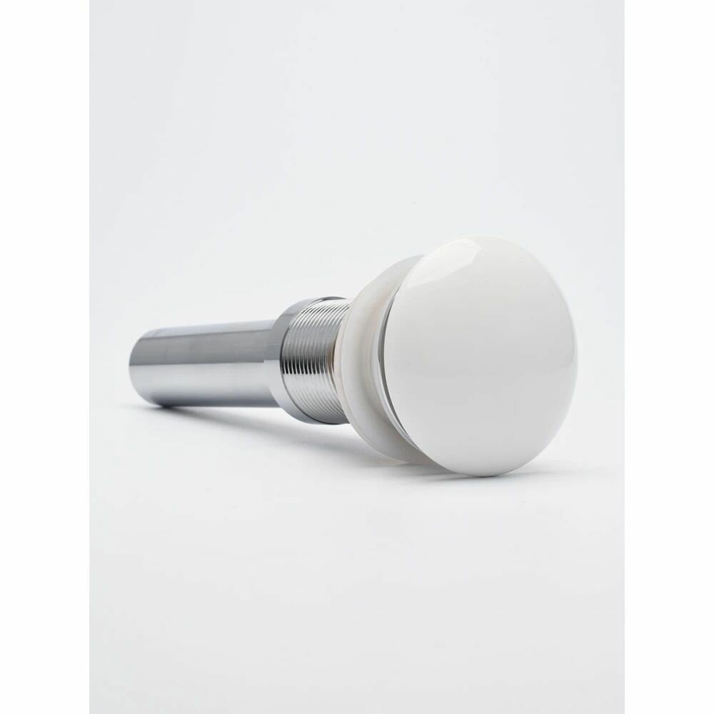 фото Донный клапан PushOpen для раковины без перелива, белый