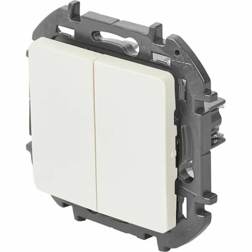 Выключатель встраиваемый Lexman Lilian 2 клавиши цвет жемчужный 675₽