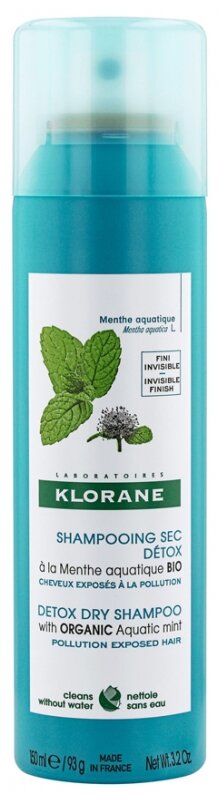 KLORANE Детокс сухой шампунь с экстрактом Водной мяты, 150 мл