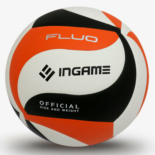 Мяч волейбольный INGAME FLUO IVB-103 (черный-белый-оранжевый) мяч волейбольный ingame fluo черно бело оранжевый ivb 103