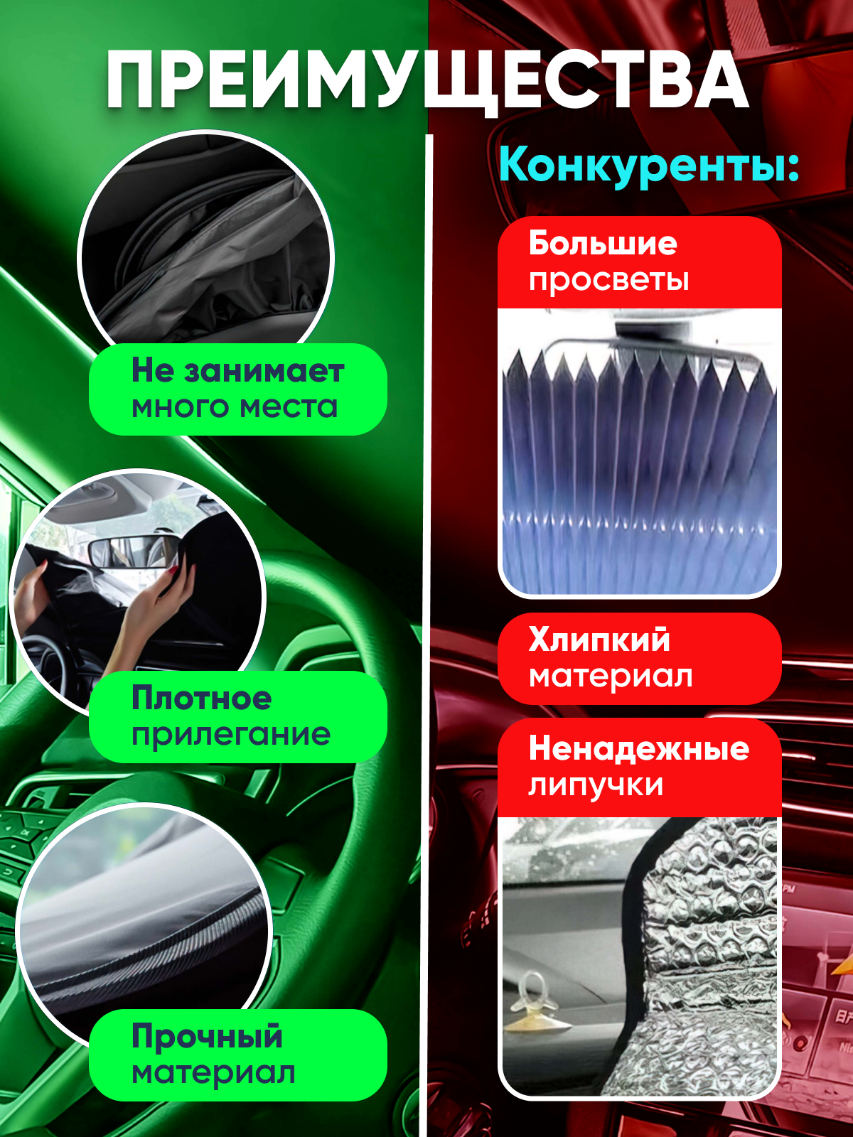 Шторки для автомобиля, солнцезащитная штока на лобовое стекло, автошторки, экран, плотная — фото 1