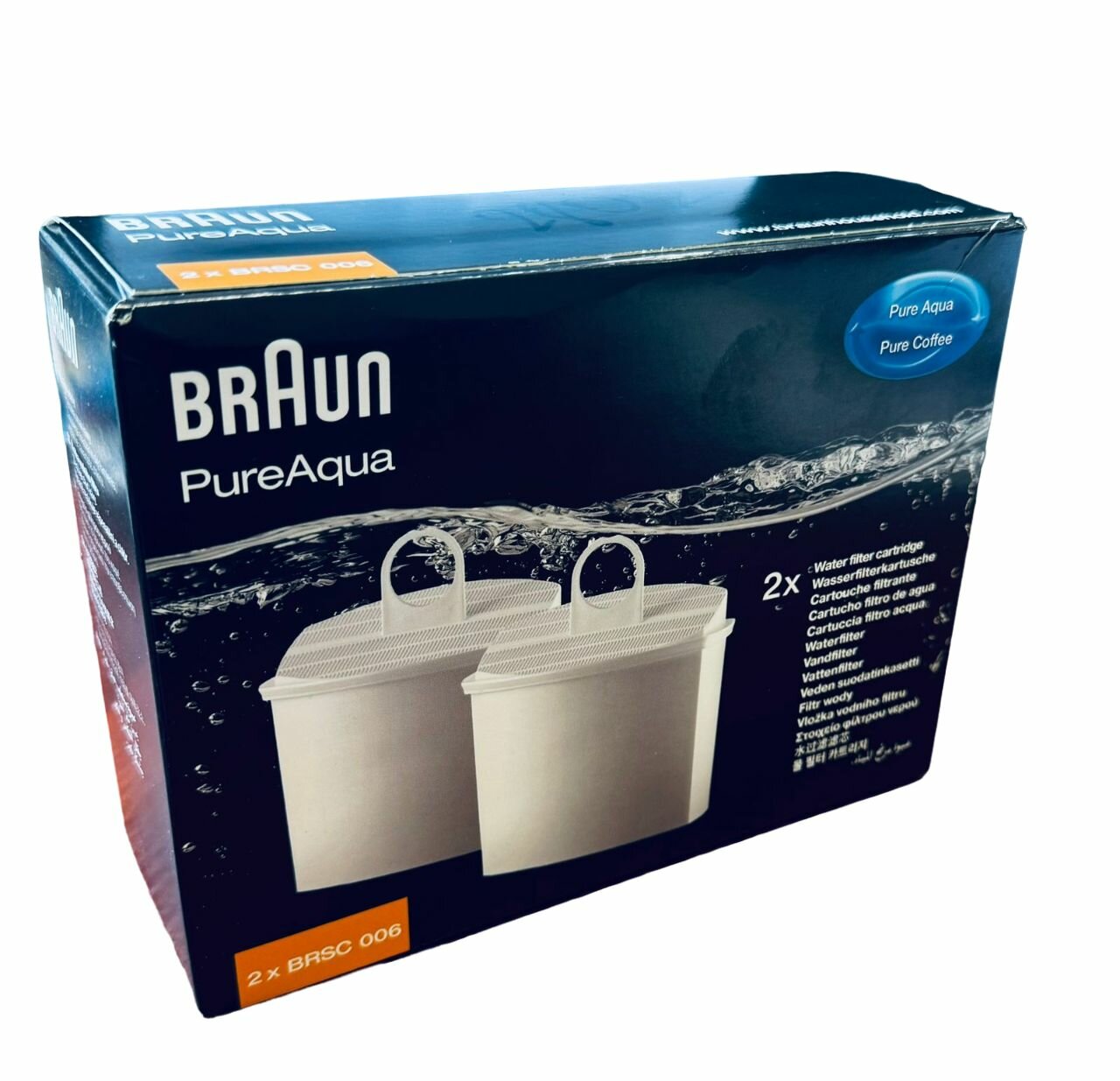 Фильтр для воды для кофемашины Braun - PURE AQUA BRSC006 AX13210006 - комплект 2 штуки