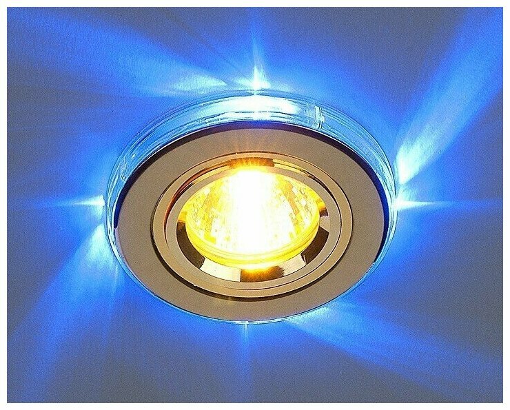 Точечный светильник с подсветкой Elektrostandard 2060 золото/синий М16 50Вт