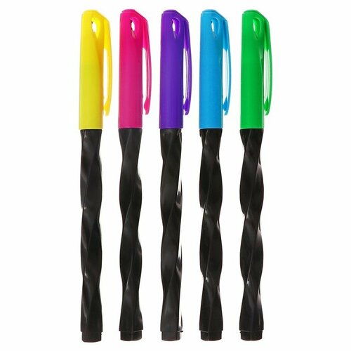 Набор шариковых ручек 24 штуки 07мм корпус спираль маслянные чернила синие микс 1072₽