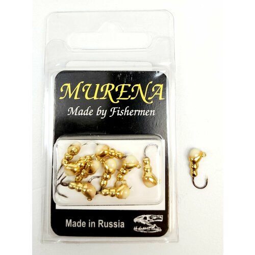 Мормышка Murena муравей с ушком d-4 Цвет Золотой с фосфорной пяткой мормышка murena муравей с ушком d 4 цвет серебряный с фосфорной пяткой