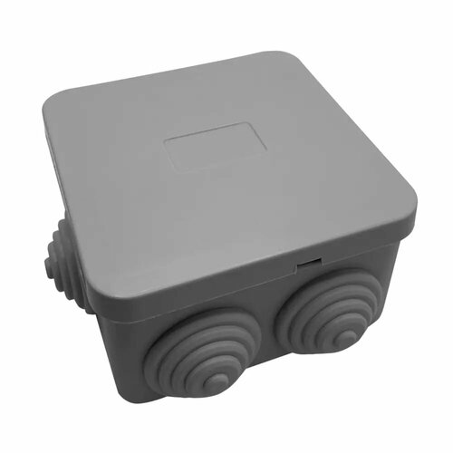 Распределительная коробка открытая LEXMAN D 100х100х55 мм 6 вводов IP55 цвет серый