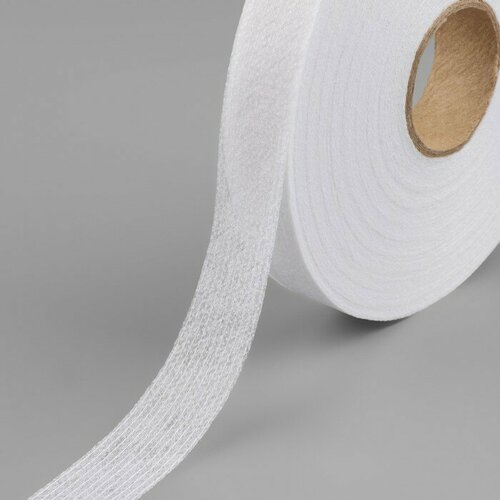 Лента клеевая нитепрошивная по долевой 46 гкв м 20 мм 100 м цвет белый 625₽