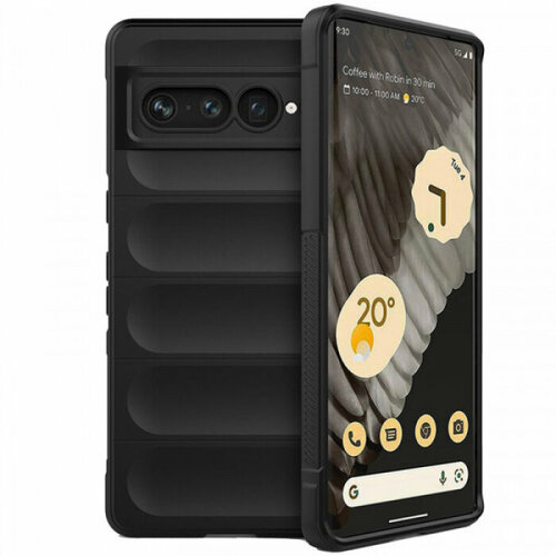 фото Flex silicone противоударный чехол для google pixel 7 pro с защитой камеры и микрофиброй roscase