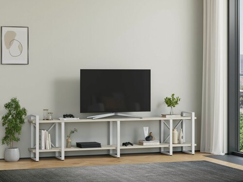 Изображение товара Тумба под ТВ Айсберг Лофт 240 белый/дуб крафт белый