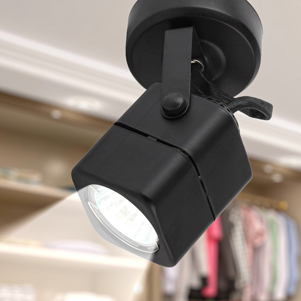 Светильник настенный ЭРА OL3 на кухню, в детскую комнату, в спальню, в коридор, в прихожую / Спот настенный поворотный модерн GU10, 50 Вт, чёрный