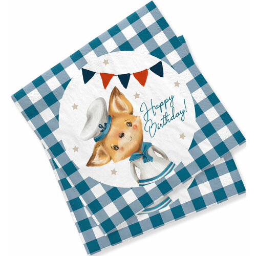 Салфетки бумажные Пакетико Boys 33x33см 12шт 600₽