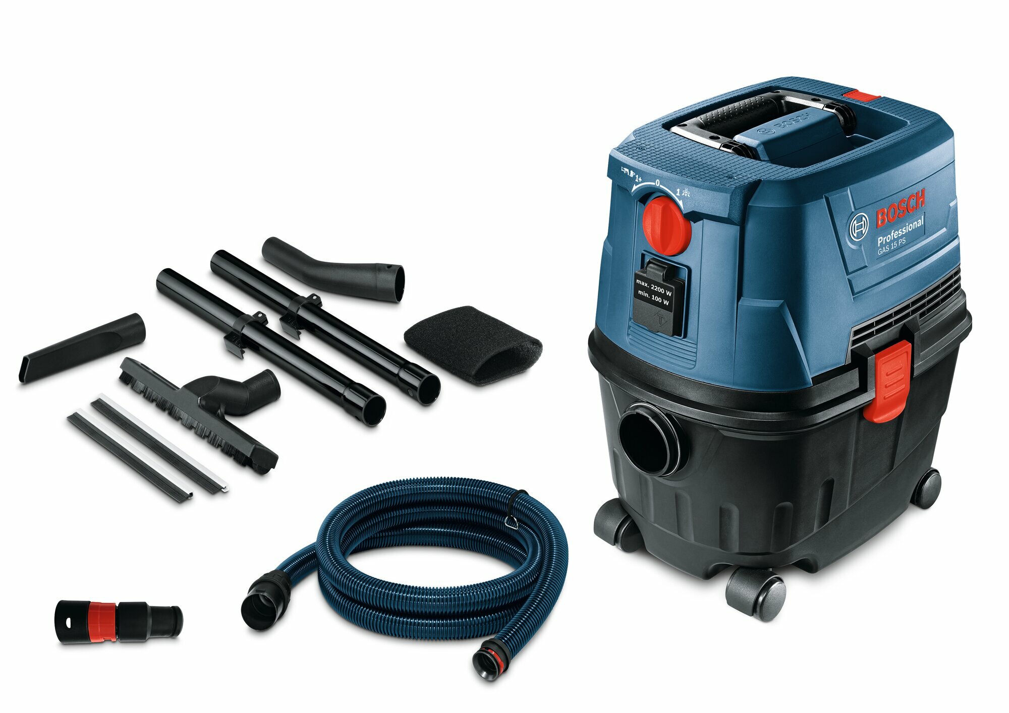 Профессиональный пылесос BOSCH GAS 15 PS, 1100 Вт, синий Professional 0.601.9E5.100