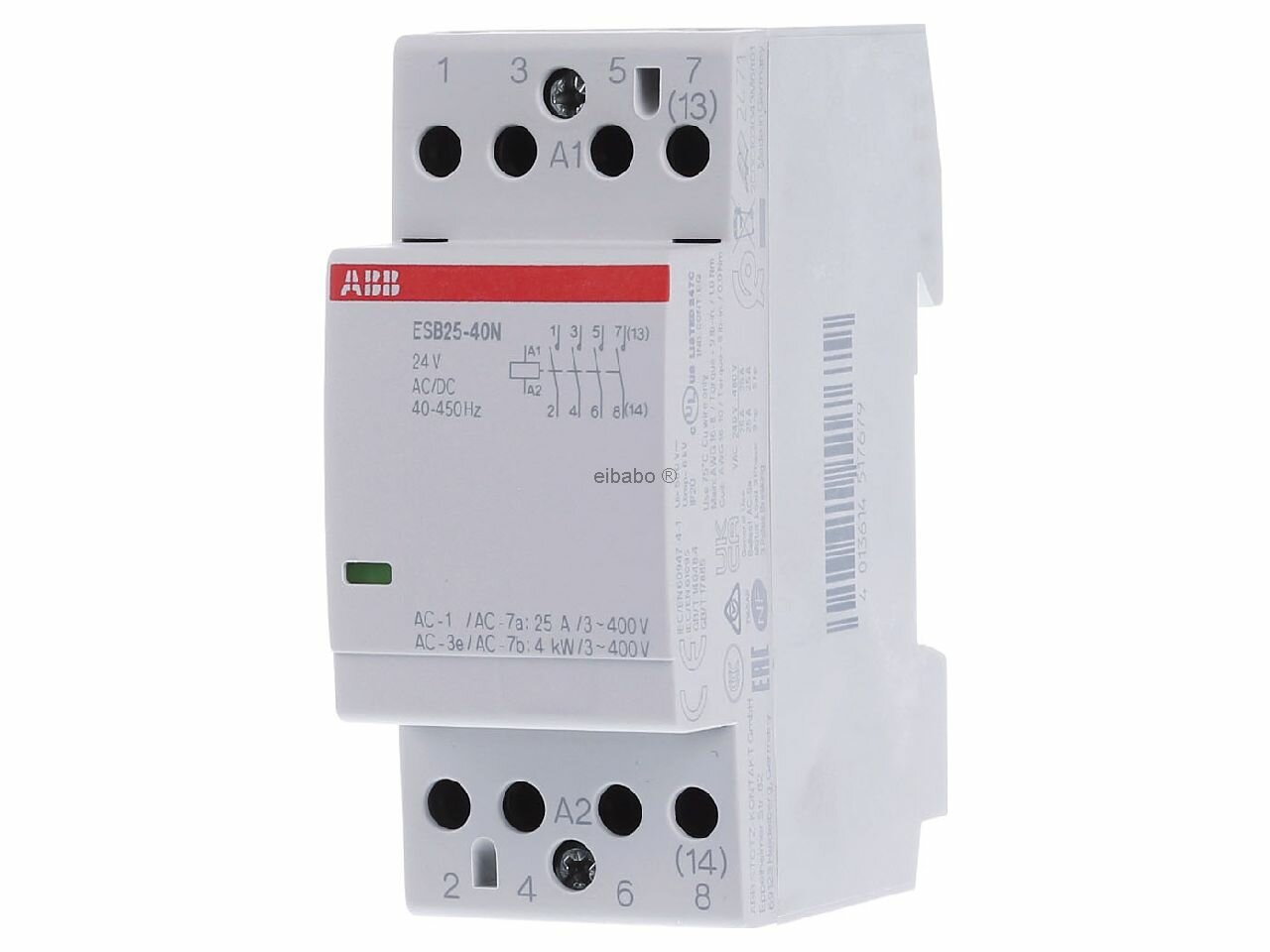 1SAE231111R0140 Контактор ESB25-40N-01 модульный (25А АС-1, 4НО), катушка 24В AC/DC ABB - фото №10