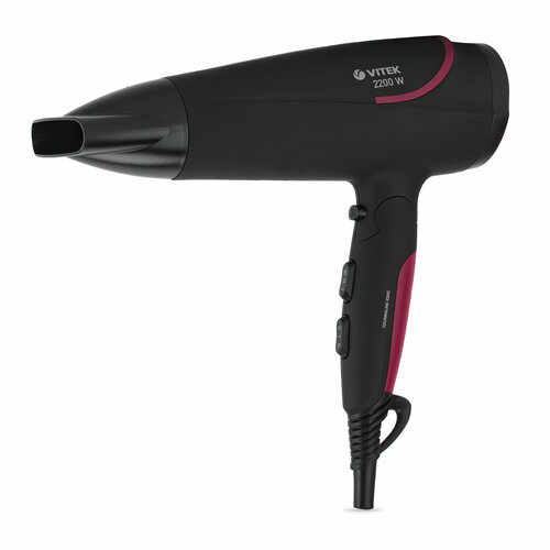 ФЕН для волос 2200ВТ 2 СК 3 РЕЖ темп холод воздух турмалин ионизация СКЛ ручка съемн фильтр VITEK 321600₽