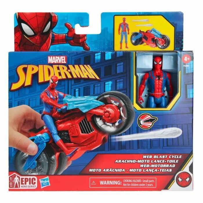Игрушка Hasbro Marvel Человек-паук на мотоцикле F68995L0