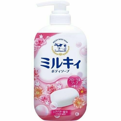 Cow Brand Молочное мыло для тела Milky Body Soap, с цветочным ароматом, 550 мл cow мыло для тела с аминокислотами шелка и ароматом цветов мilky body soap 550мл