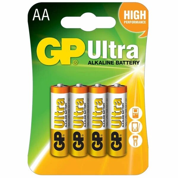 Батарейка GP Ultra Alkaline AA, в упаковке: 4 шт.