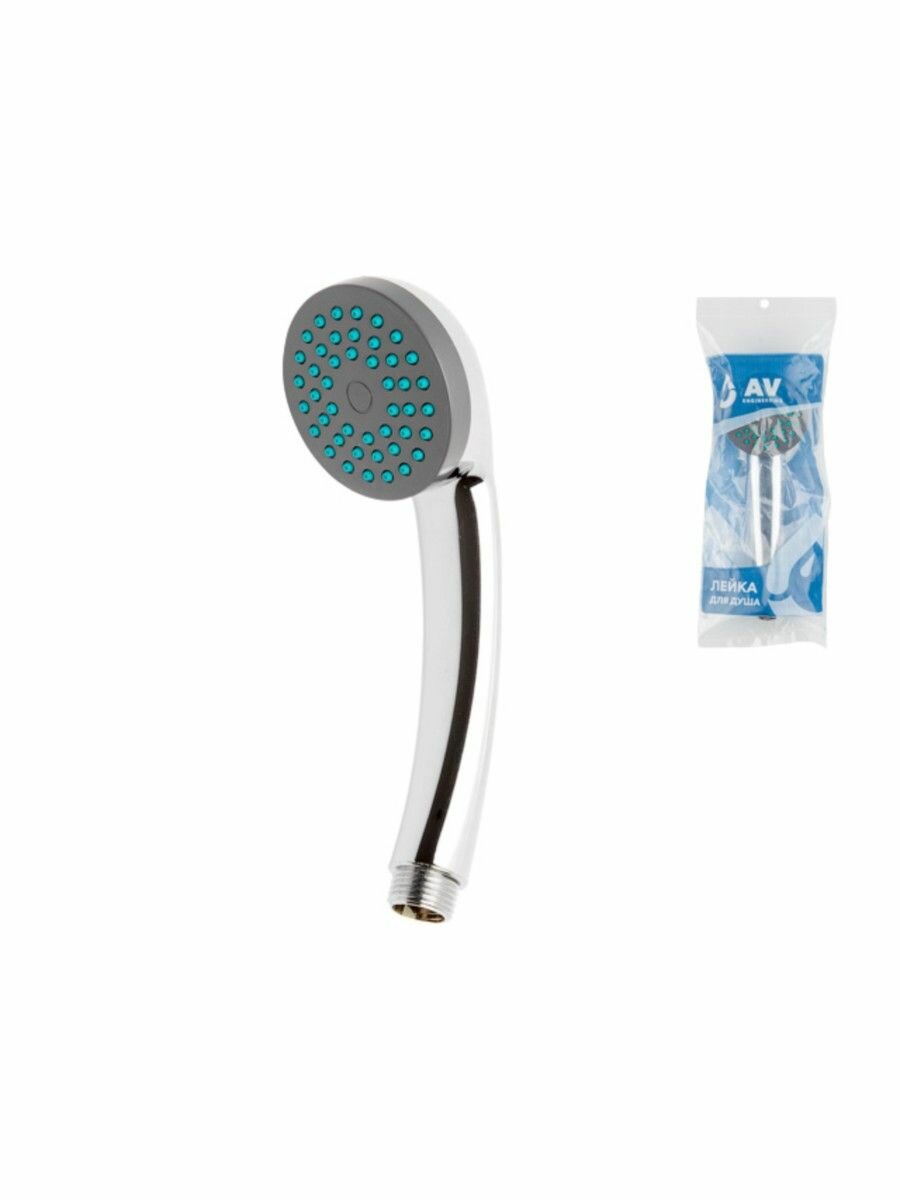 Душевая лейка с 1 режимом AV Engineering AVSSS-019 серебристый, полипропилен, антиизвестковое покрытие — фото 1