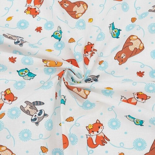 Ткань для шитья хлопок, 1 Метр ткани, Ситец 100 гр/м2, Пеленки для новорожденных, Отрез-95х120 см, № 21289/1 Забава