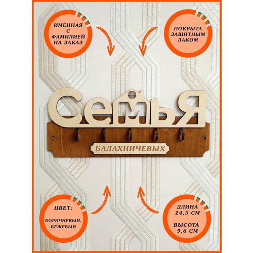Ключница настенная в прихожую с фамилией 