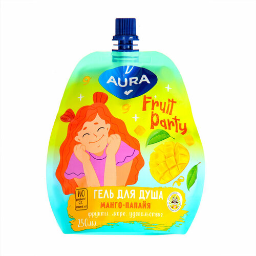 Гель для душа AURA манго-папайя 250 мл 294₽